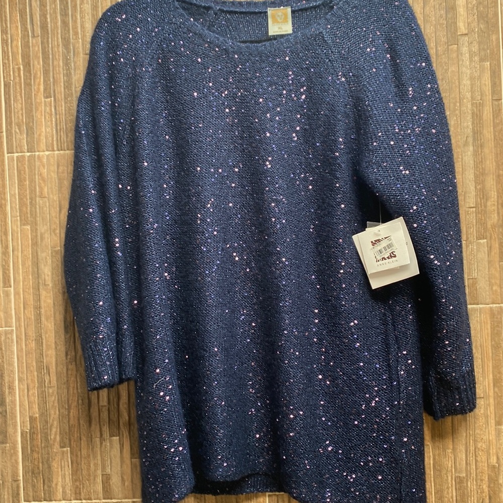 Blue lightweight sparkly sweater. NWT